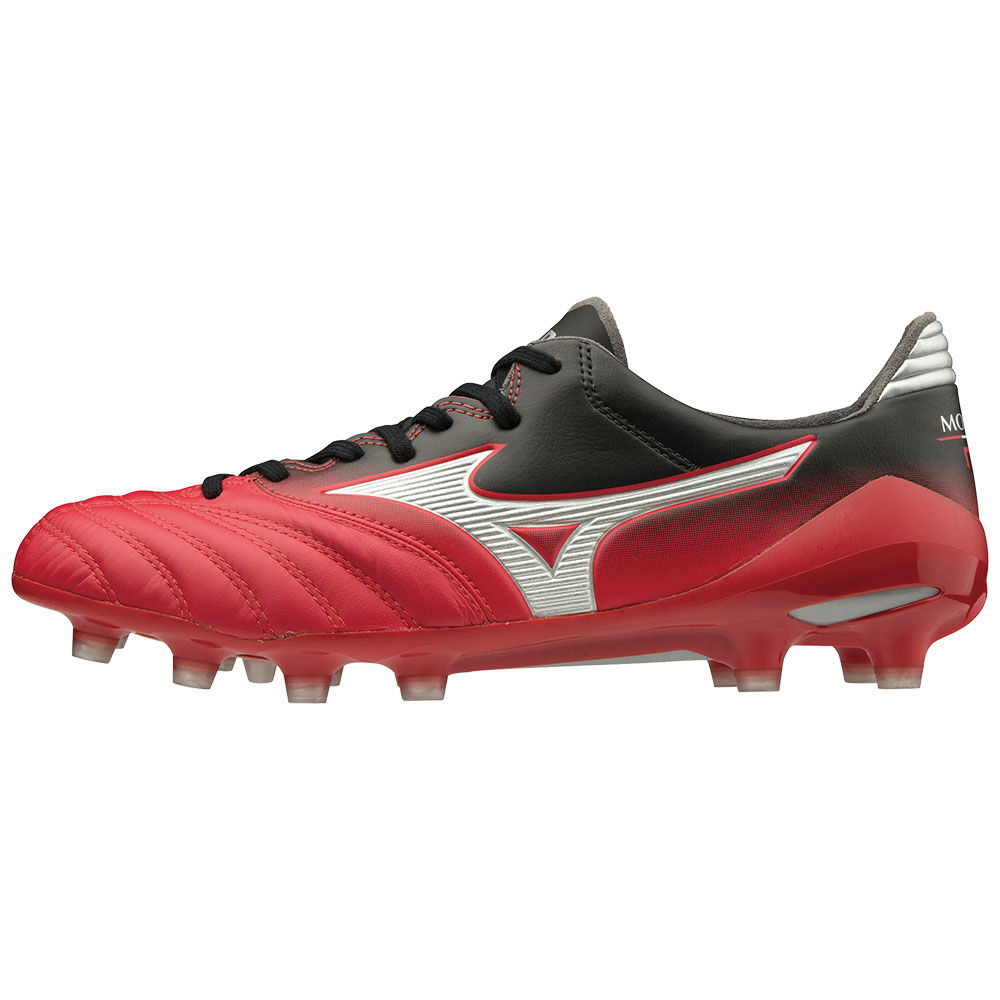 Mizuno Men's MORELIA NEO II MD Soccer Cleats Red/Silver/Black (P1GA195362-FRY)